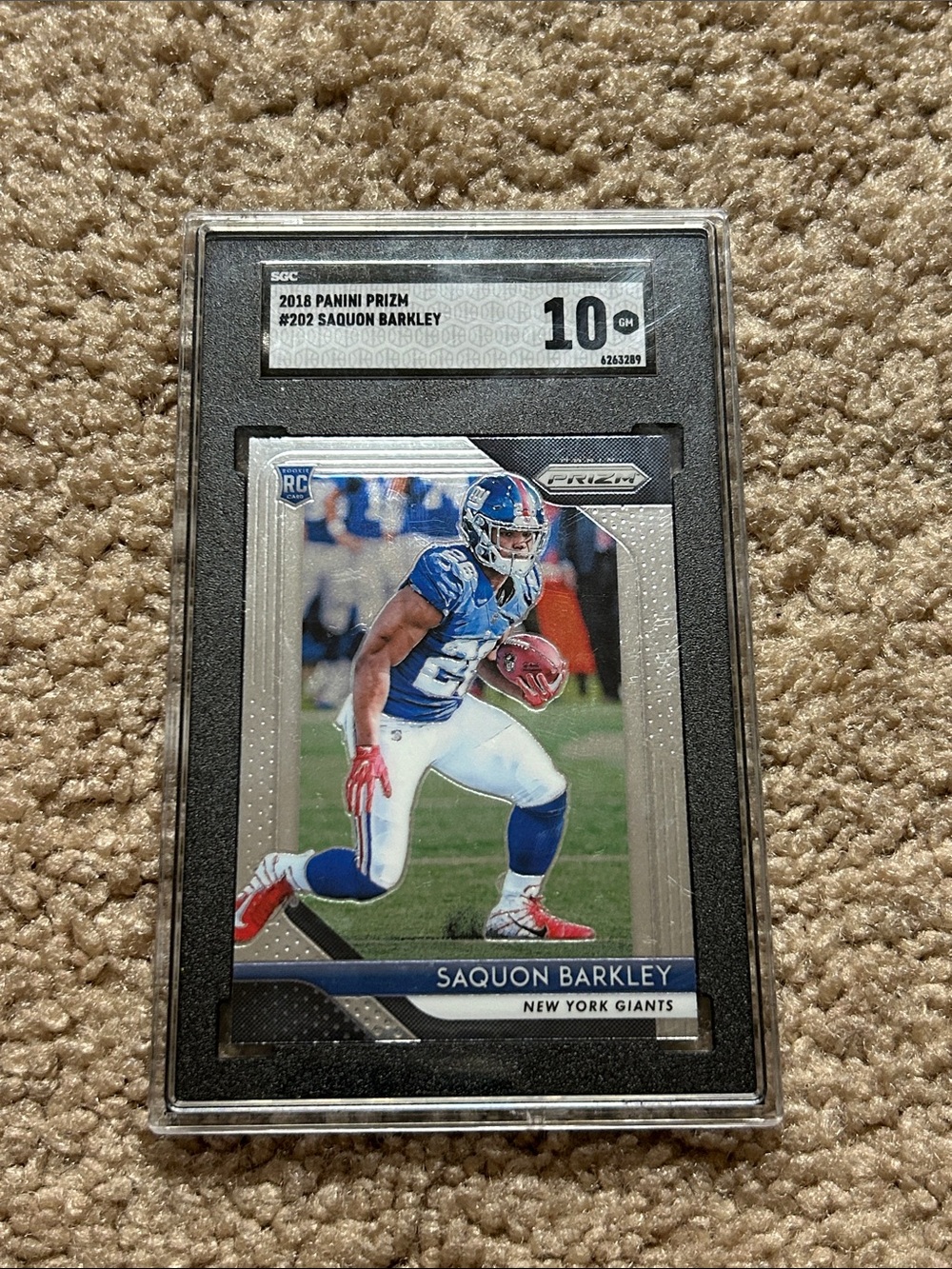 2018 Panini Prizm Rookie Saquon Barkley #202 Graded GM 10 SGC Card
